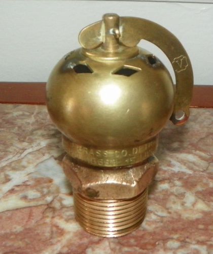 Vintage 1939 Mosak Brass Copper Relief Valve: Consolidated Brass Co. (Conbraco)