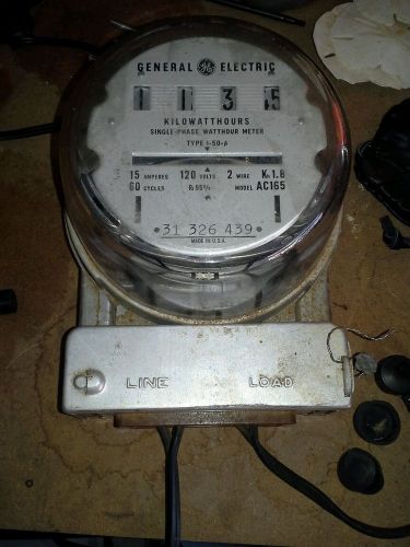 General Electric Single Phase WattHour Meter Type I-50-A 15 amp 120 v 2 wire