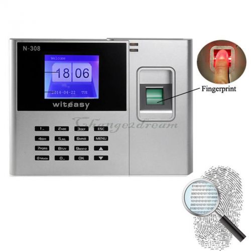 2.8? color fingerprint time attendance clock employee payroll recorder us ship for sale