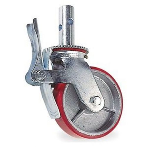 Scaffold Caster, 800 lb., 7-1/4 In. OAH with 6&#034; x 2&#034; Wheel &amp; Brake