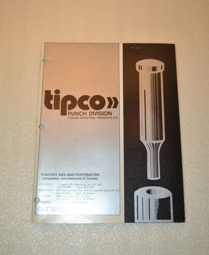 Tipcon punch division tickins industrial punch &amp; die catalog (jrw #037) for sale