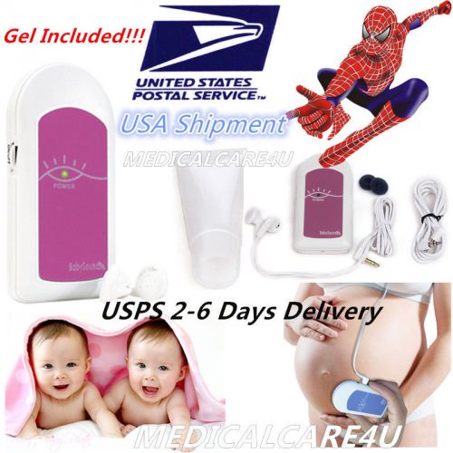 USA Shipment FDA Prenatal Heart Monitor,Fetal Doppler,Baby Sound A Headset+GeL!