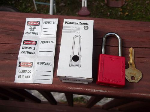 Master lock 410 series red safety padlock - new for sale