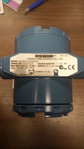 (new) rosemount pressure transmitter 2088g1s22a1c6 4-20ma 0-30psi for sale