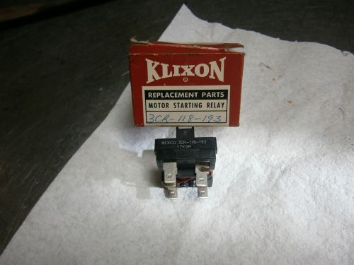 NEW KLIXON 3CR-118-193 17K9R MOTOR STARTING RELAY W/BOX