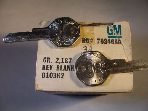 2 KEYS  BRIGGS &amp; STRATTON  OEM  GM  C   1967   KEY BLANK UNCUT  ORIGINAL