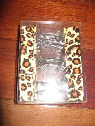 Leopard print Medium binder clips 12 total NIP