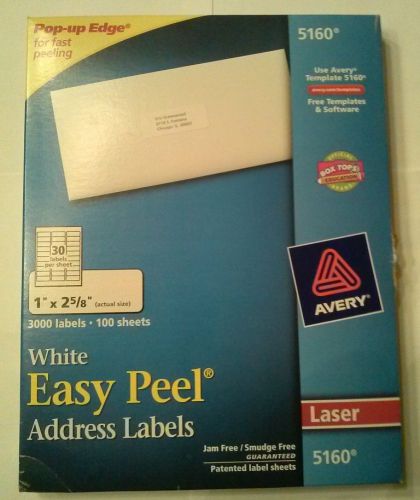 Box Avery 5160 White Address Labels (3000) &amp; BONUS: Avery 5267 Mailing Labels