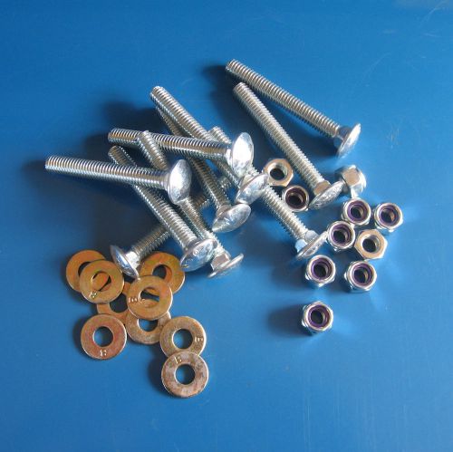 30 pieces carriage bolts nuts washers kits nylon lock nuts 1/4&#034;-20x2-1/2&#034; for sale