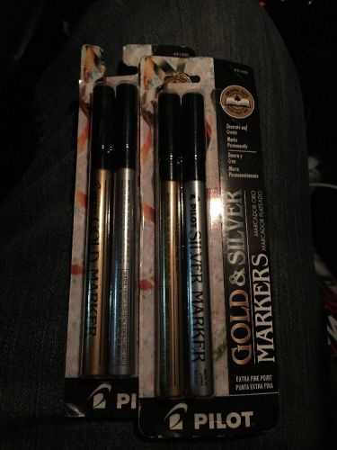 Pilot Gold &amp; Silver Markers Extra Fine Point Permanent Archival Acid Free