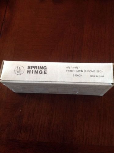 Spring Hinge 4-1/2&#034;x4-1/2&#034; Satin Chrome Door Hinge jfh114