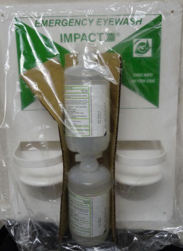 Impact 7349 osha double eye wash station with 2 16 oz bottles for sale