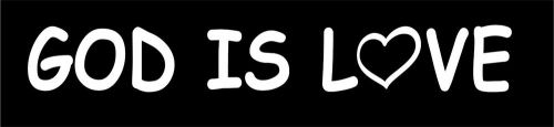 GOD IS LOVE HEART Jesus CHRISTIAN VINYL CAR truck  STICKER DECAL 12 inch