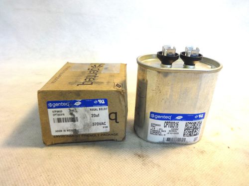 New in box genteq 97f9603 cpt00316 20uf 370vac oval run capacitor for sale