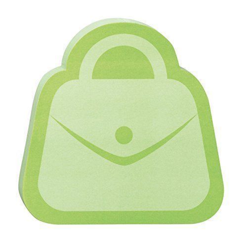 NEW Green Purse Shape Post-it Super Sticky Notes 3&#034; x 3&#034; - 2 pads 50 ea Post It