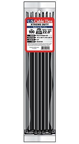 NEW US Cable Ties XD22B100 22-Inch Xtreme Duty Cable Ties  UV Black  100-Pack
