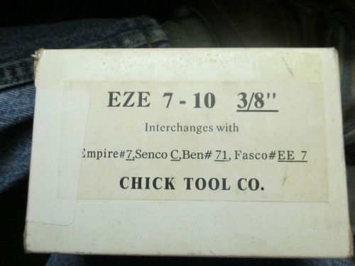 Chick Tool Co. 22 ga. staples Pt. # EZE 7-10  3/8&#034; box of 10000 Senco C Fasco