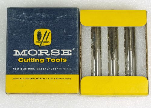 MORSE Hand Taps #2046 3/8-24 NF Ground Thread GH3 High Speed Steel Set NIB