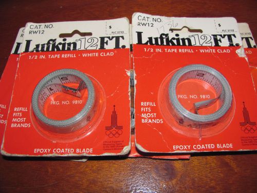 LOT OF 5 BRAND NEW REPLACEMENT 12&#034; MEASURING TAPE BLADES . 1/2&#034; WIDE , LUFKIN