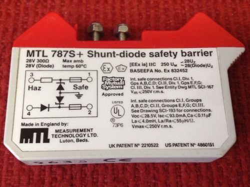 MTL 787S + Shunt-Diode Safety Barrier - Baseefa No. Ex 832452