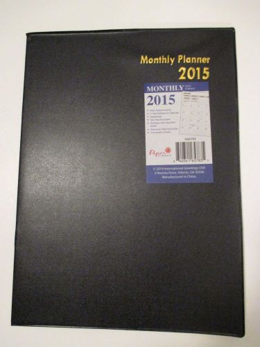 NEW 2015 Monthly Planner Calender Organizer~7.5&#034; X 10~Black~Easy Wipe