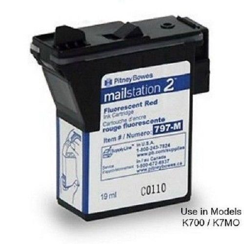 Pitney Bowes Mail Station 2 Fluorescent Red Ink Cartridge 797-M
