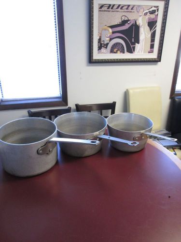 COMMERCIAL COOKWARE - LOT OF 3 - SAUCE PANS - NO RESERVE - VERY NICE