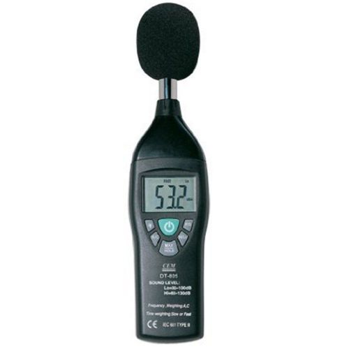 Brand CEM DT-805 Sound Level Meter Data reading hold,31.5Hz to 8kHz,30 to 130dB,