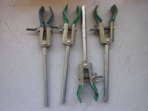 Labasco - collection of four (4), used, medium, 2-fingered lab clamps