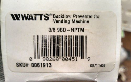 Watts * 3/8&#034; backflow preventer nib 0061913 * 9bd-nptm for sale