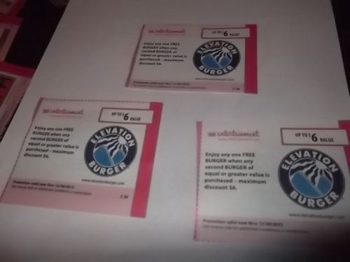 elevation burgers 3 coupons Exp 12/30/15