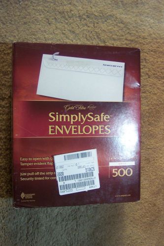 Simply Safe Envelopes 500 White  Size 4 1/8 x 9 1/2 # 10 NEW