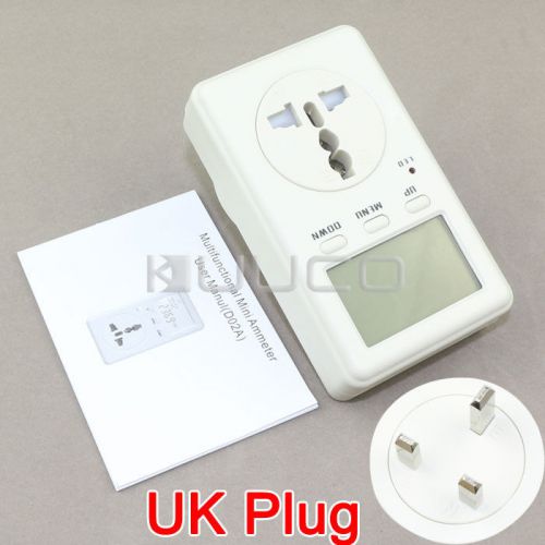 UK Version Power Analyzer KWH Watt Energy Meter 160-280V AC Voltage Test Socket