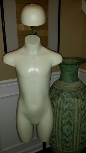 Child Mannequin Torso Full Front and Back With Heavy Stand and Hat Attachment