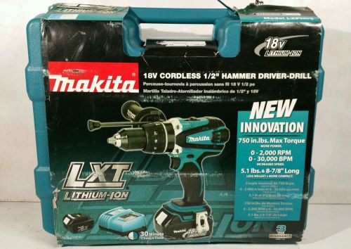 Makita 18 volt lxph03 cordless hammer drill kit w/ 2 batteries and charger new for sale