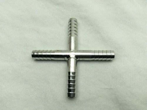 1/4&#034; food grade stainless steel hose barb fitting cross air fluid bar ware for sale