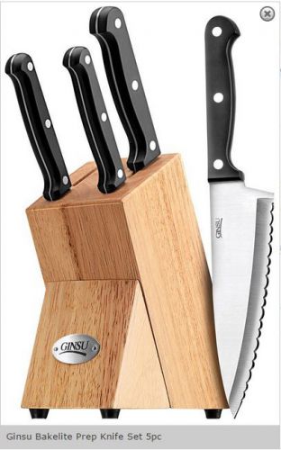 Wolfgang puck 6pc cutlery kitchen restaurant knife set w/ wooden storage block for sale