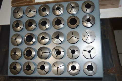 Lot of 30 5C Collets. Hardinge, Fowler, Others Popular Sizes With Rack
