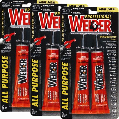 Welder Adhesive, 6 Packs of Two 1oz Tubes - All Purpose Indoor/Outdoor Adhesive
