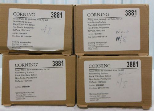 Corning 3881 96 Well Half Area Black with Clear Flat Bottom NBS Microplate x100