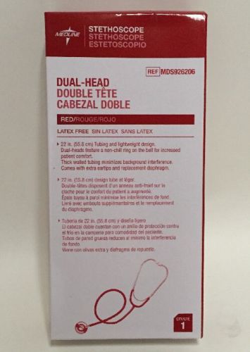 (25) New In Box Medline Dual-Head Stethoscopes,Red # MDS926206