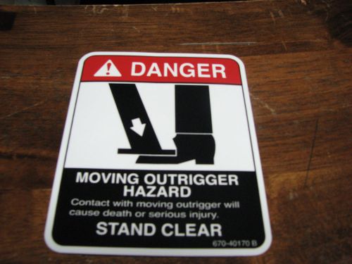 Crane Boom Bucket Truck Safety Decal Sticker Outrigger Moving Hazard Danger