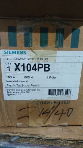 Siemens X104PB 100A 600V Busway Tap Box