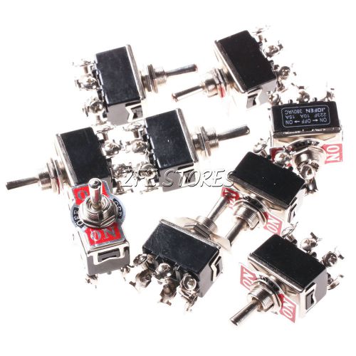 Brand New 10pcs 6-Pin Toggle DPDT ON-OFF-ON Momentary Switch 15A 250V Quality