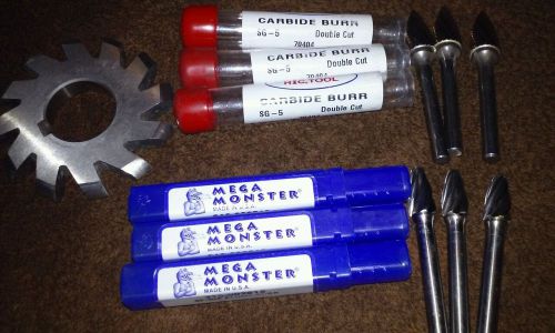 CARBIDE DOUBLE CUT DE- BURRING BITS AND MILLING WHEEL 7 PEICE LOT SAVE BIG HERE!
