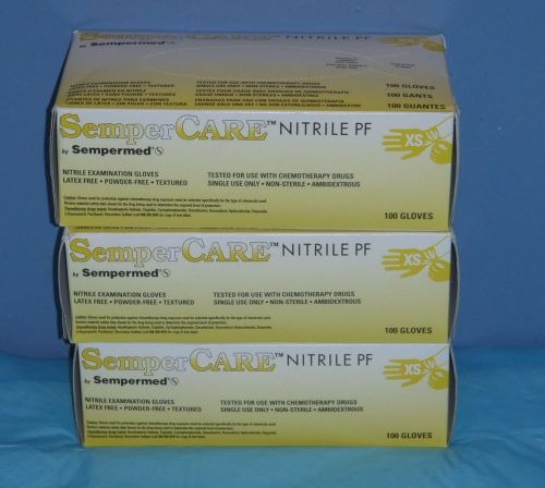 Sempermed sempercare nitrile pf sz xs 3 boxes for sale