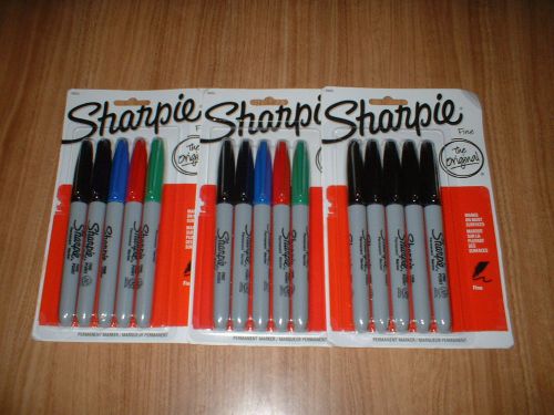 15 COLORS &amp; BLACK SHARPIES FINE POINT NEW FREE SHIPPING