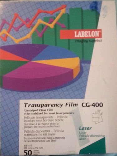 Labelon Transparency Film Unstriped Clear Laser 50 sheets CG-400 *Free Shipping*