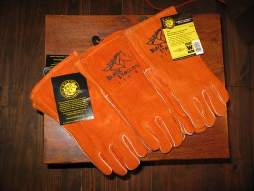 Black Stallion leather welding gloves size small #110  New unused set of 3