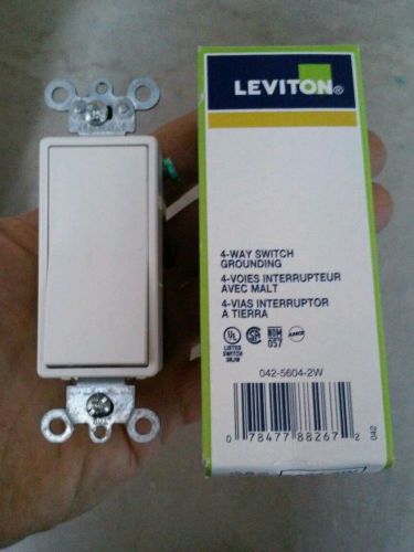 Leviton 4 Way Switch Grounding 15A 120/277V White 5604-2W NEW IN BOX